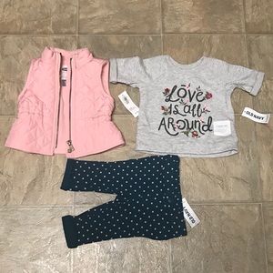 OldNavy 3pc LongSleeve,Pants&Vest Infant•3-6mnths
